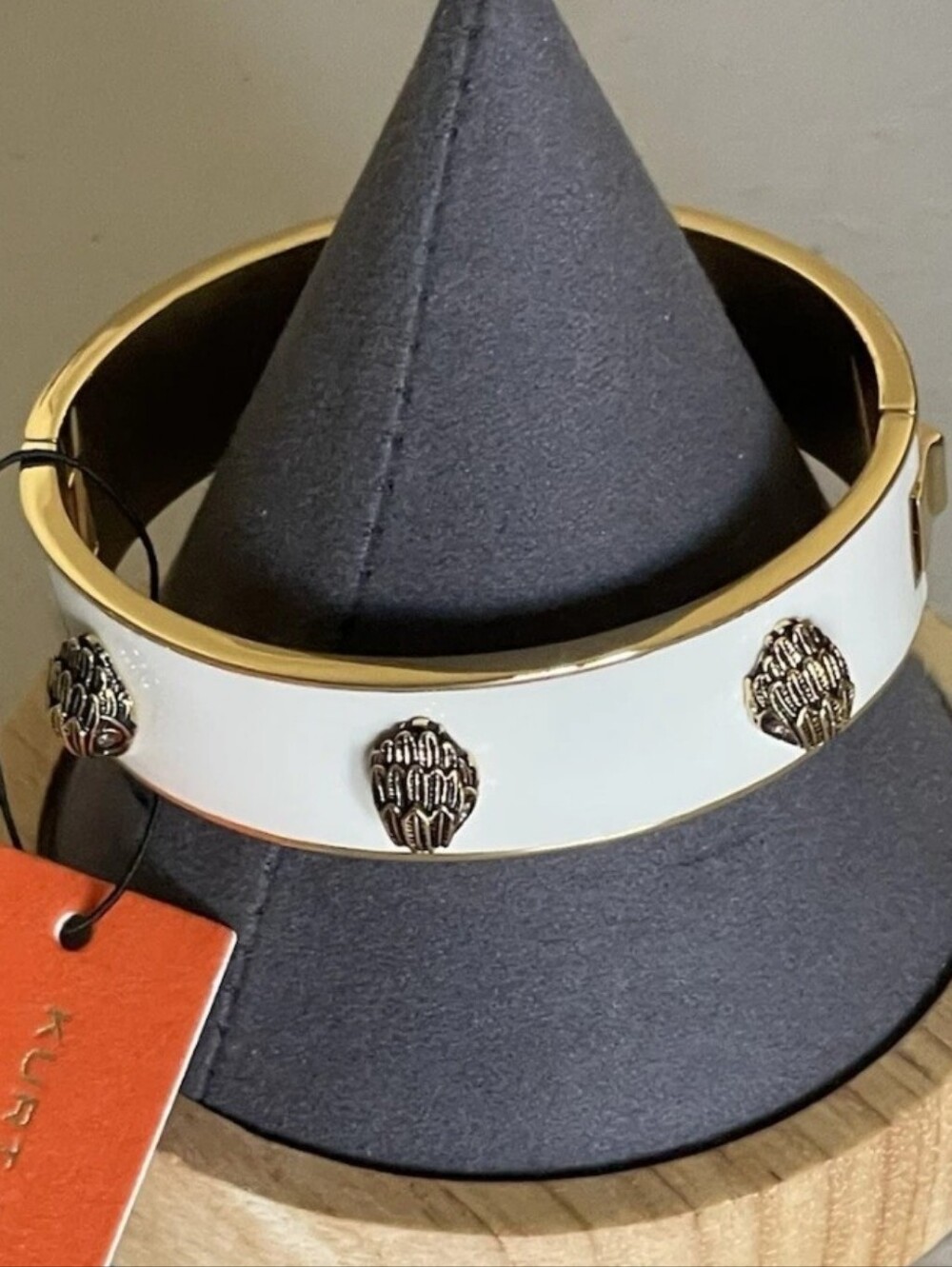 Kurt Geiger Cream Enamel Bangle Bracelet